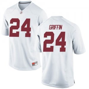 Youth Alabama Crimson Tide #24 Clark Griffin White Replica NCAA College Football Jersey 2403IXUW5